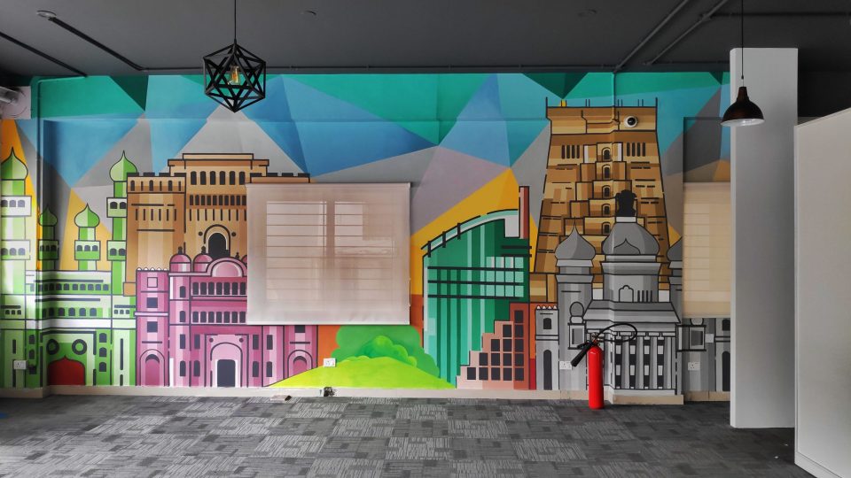 indian monuments mural