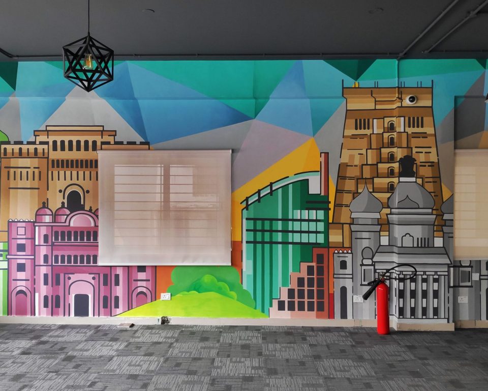 indian monuments mural