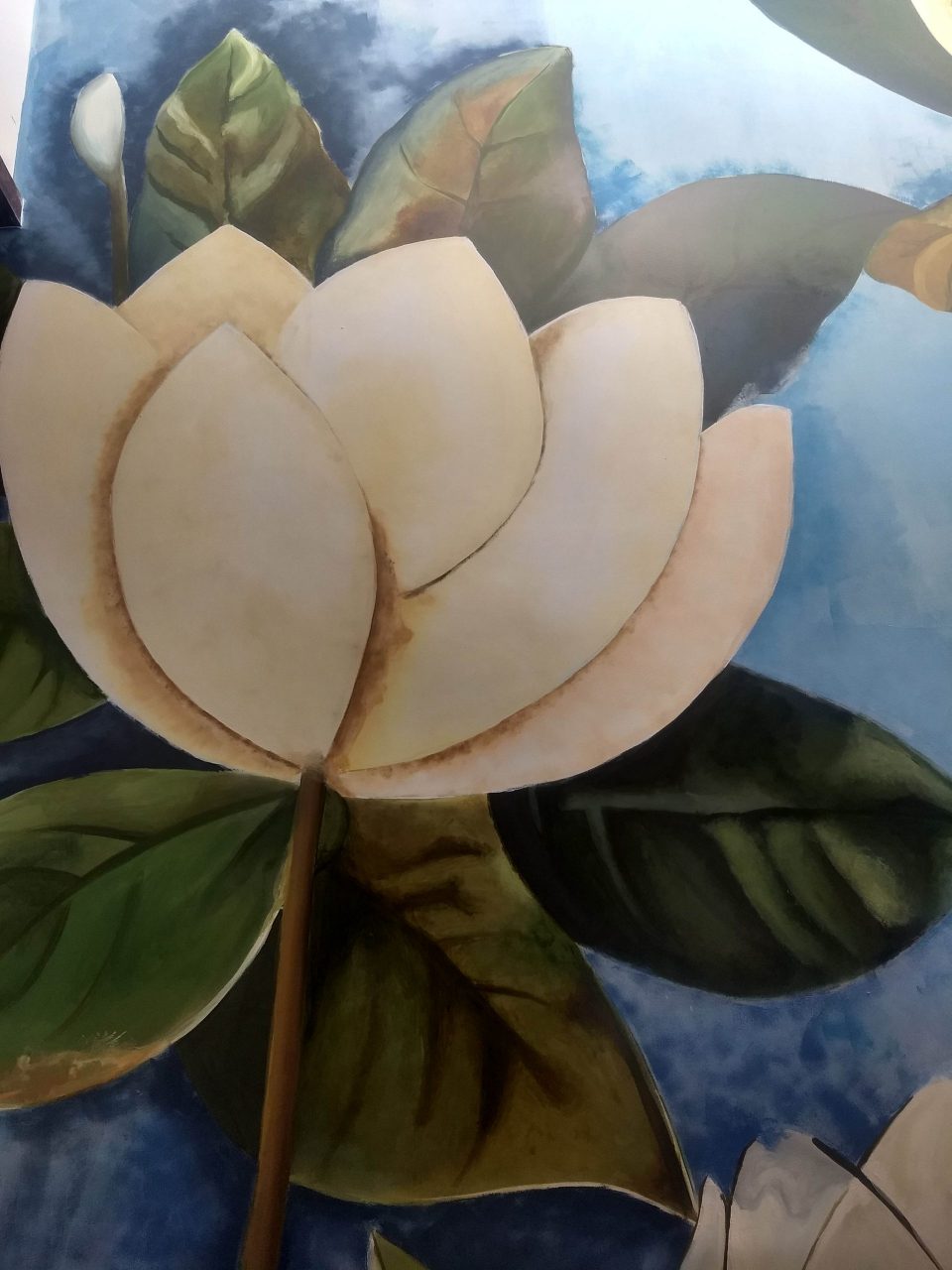 flowers mural art in interior wall