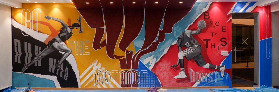 sports wear theme graffiti mural India