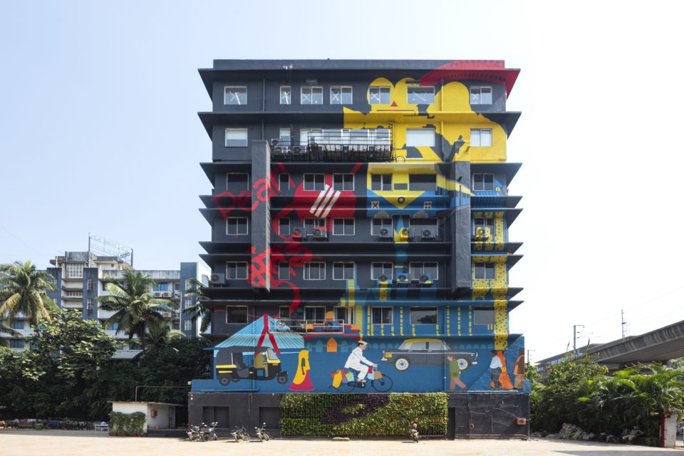 Building mural India, mumbai