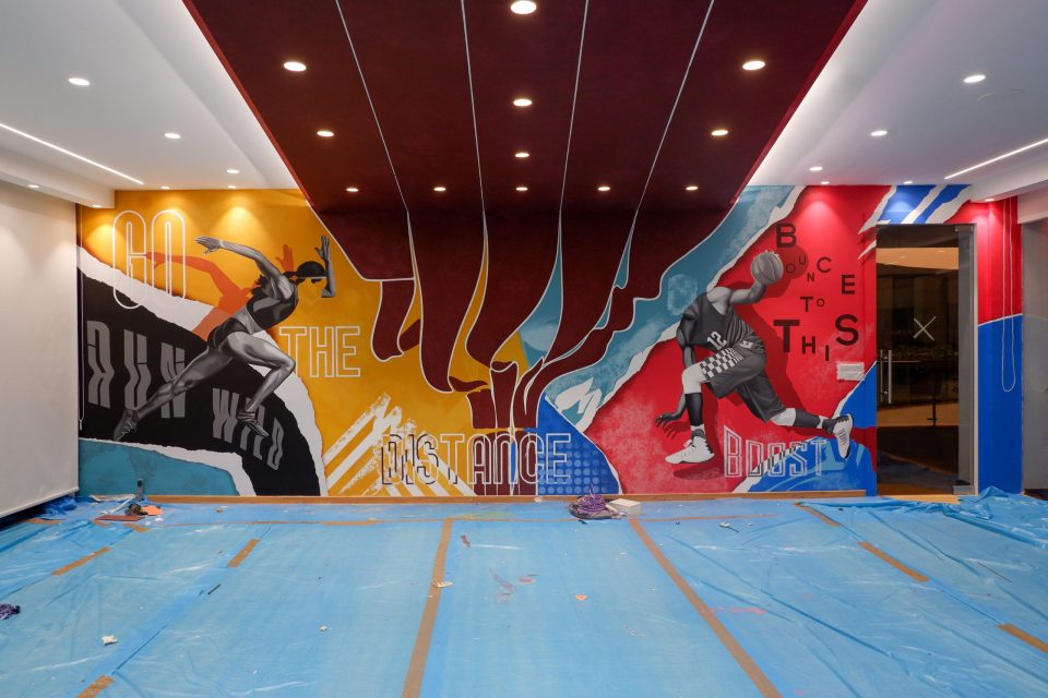 sports wear theme graffiti mural India