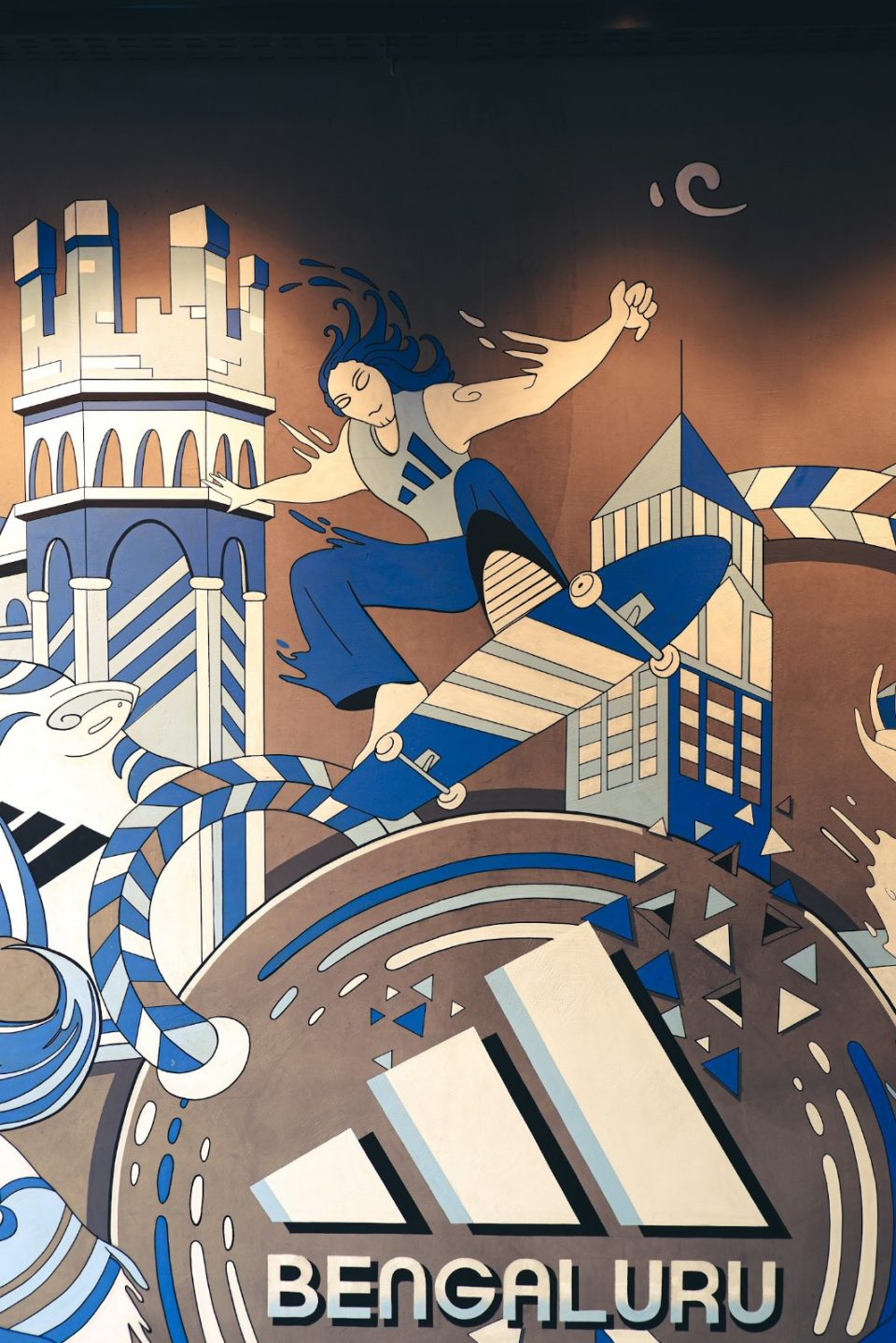 Wall graffiti mural for adidas India shot on gopro