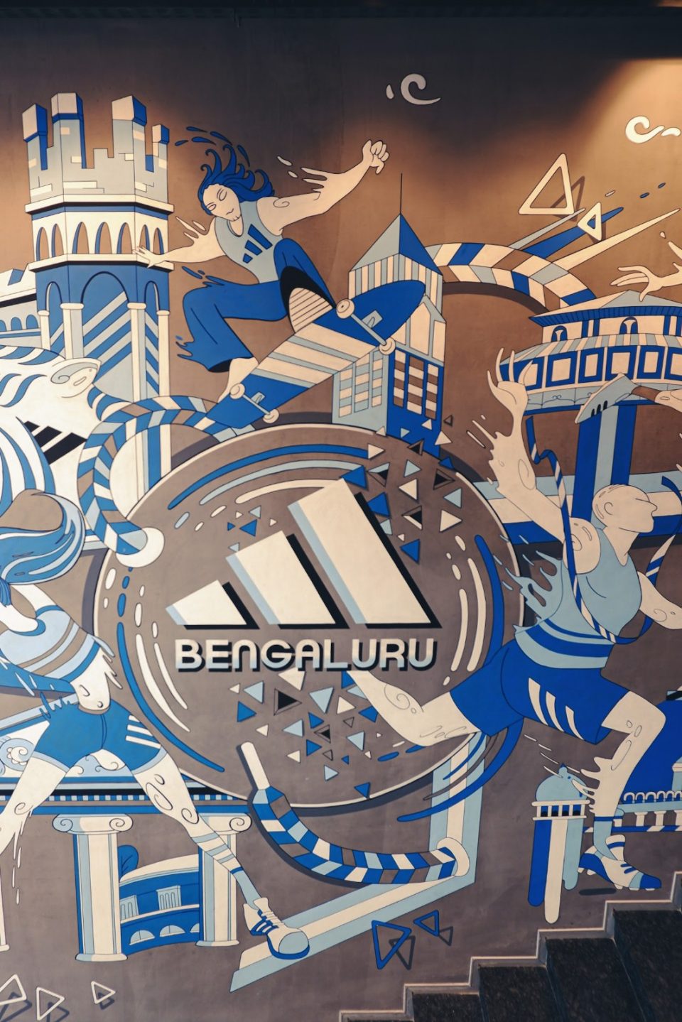 Wall graffiti mural for adidas India