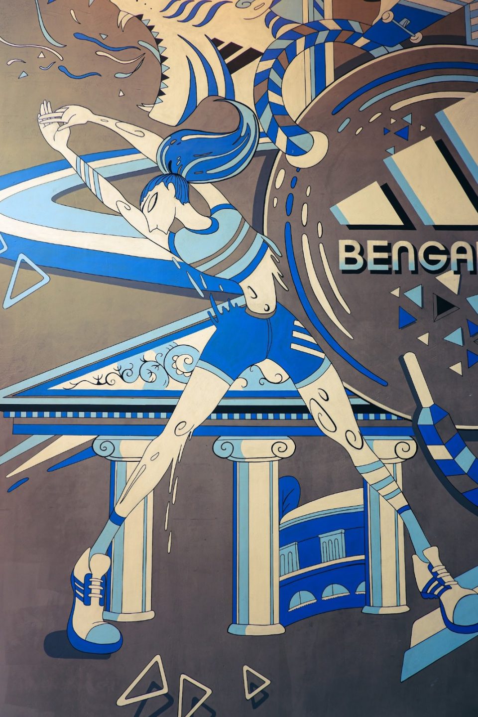 Wall graffiti mural for adidas India