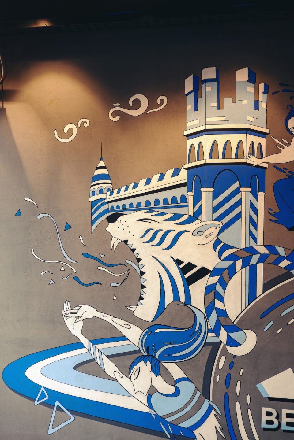 Wall graffiti mural for adidas India mumbai
