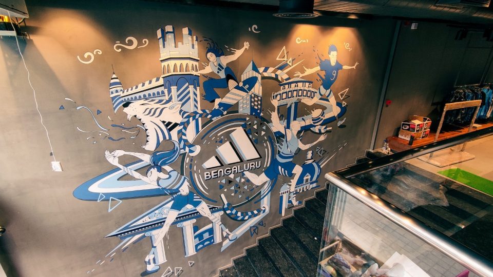 Wall graffiti mural for adidas India gopro