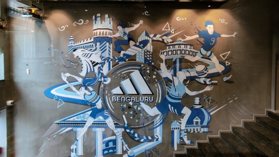 Wall graffiti mural for adidas India shot on gopro camera